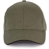 K-Up Cap van 100% Biokatoen kleur Organic kaki-Black K-Up Cap van 100% Biokatoen kleur Organic kaki-Black