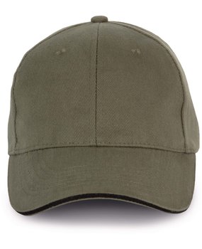 K-Up Cap van 100% Biokatoen kleur Organic kaki-Black K-Up Cap van 100% Biokatoen kleur Organic kaki-Black