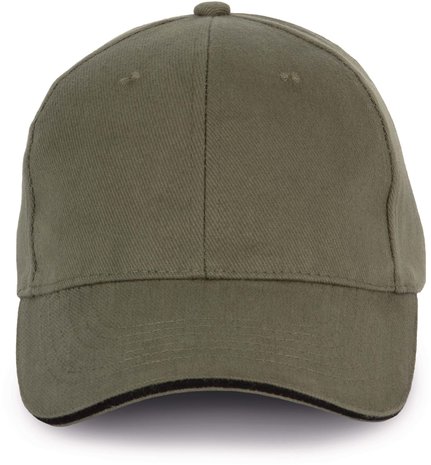 K-Up Cap van 100% Biokatoen kleur Organic kaki-Black