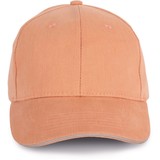 K-Up Cap van 100% Biokatoen kleur Peach-Metalgrey K-Up Cap van 100% Biokatoen kleur Peach-Metalgrey