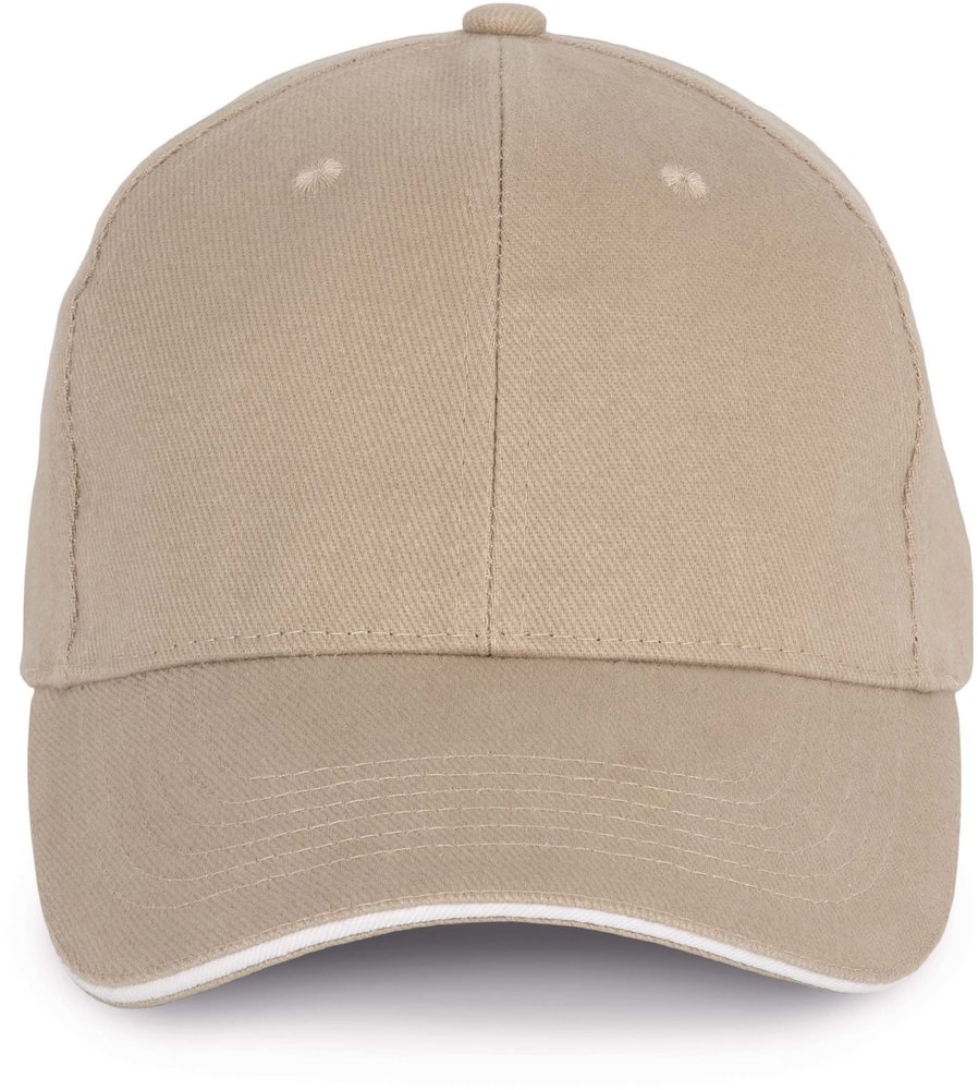 K-Up Cap van 100% Biokatoen kleur Wetsand-White K-Up Cap van 100% Biokatoen kleur Wetsand-White