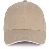 K-Up Cap van 100% Biokatoen kleur Wetsand-White K-Up Cap van 100% Biokatoen kleur Wetsand-White