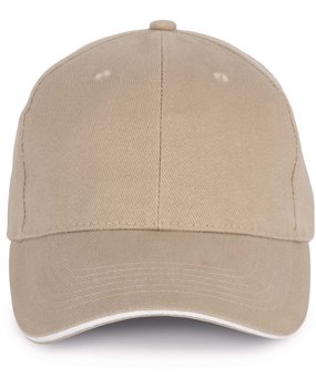 K-Up Cap van 100% Biokatoen kleur Wetsand-White K-Up Cap van 100% Biokatoen kleur Wetsand-White