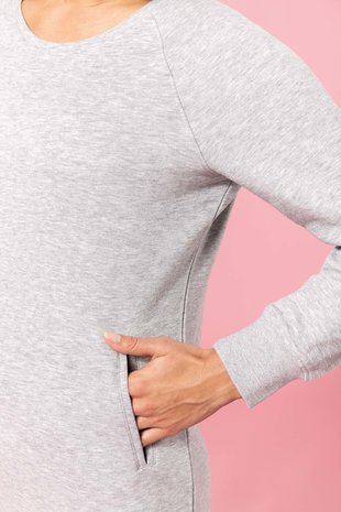 Kariban Lounge jurk Bio in fleece Lightgrey-Heather Kariban Lounge jurk Bio in fleece Lightgrey-Heather