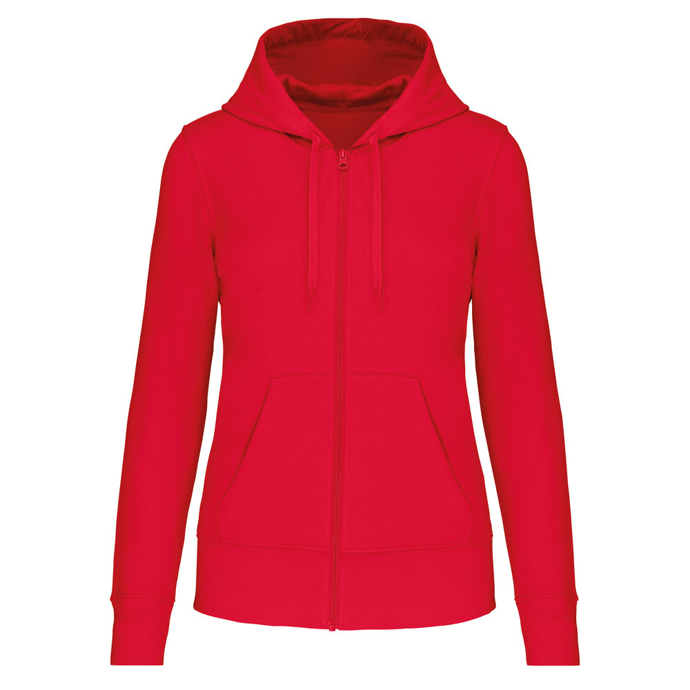 Kariban Eco-Friendly Full ZIP Hoodie│Dames│Red Kariban Eco-Friendly Full ZIP Hoodie│Dames│Red