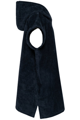 Proact Kids poncho met capuchon van badstof kleur navy