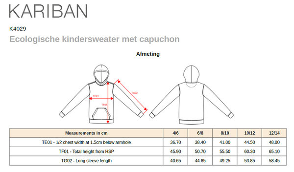 Kariban Eco-Friendly hoodie Kids Red Kariban Eco-Friendly hoodie Kids Red