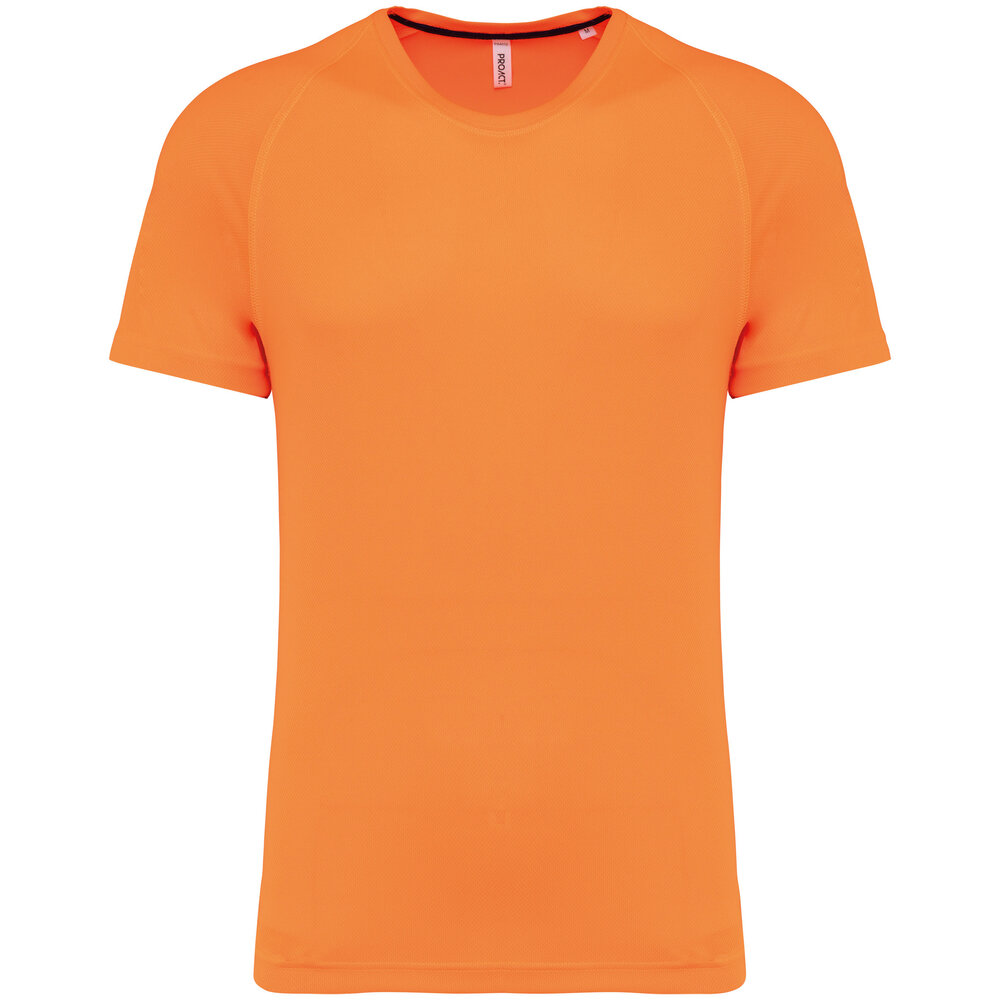 Proact Gerecycled Herensport shirt met ronde hals-Fluo oranje