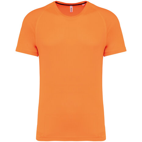 Proact Gerecycled Herensport shirt met ronde hals-Fluo oranje