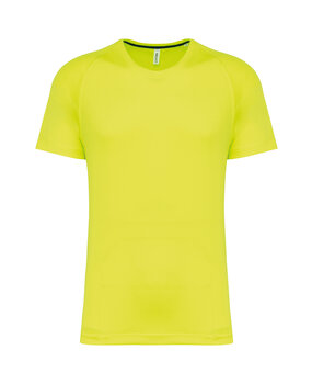 Proact Gerecycled Herensport shirt met ronde hals-Fluo geel Proact Gerecycled Herensport shirt met ronde hals-Fluo geel