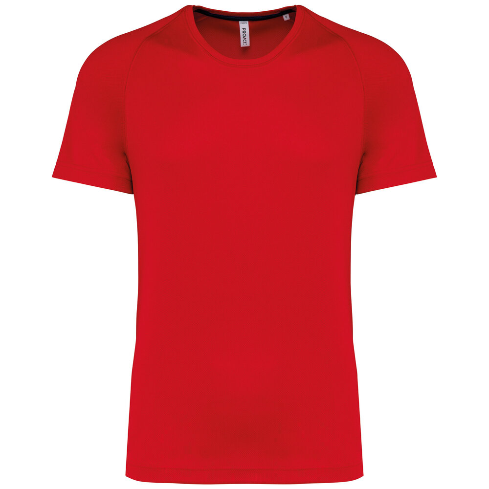 Proact Gerecycled Herensport shirt met ronde hals-Rood Proact Gerecycled Herensport shirt met ronde hals-Rood