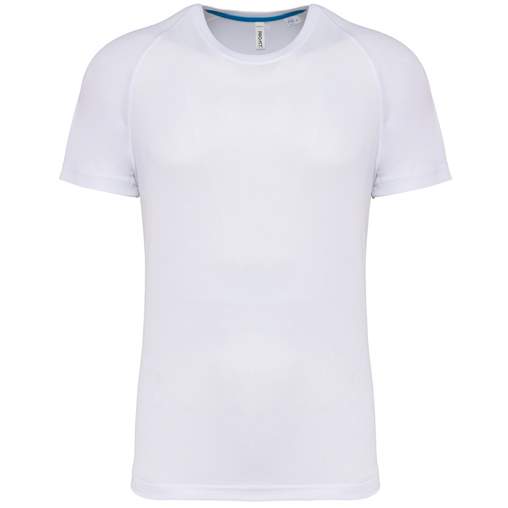 Proact Gerecycled Herensport shirt met ronde hals-Wit Proact Gerecycled Herensport shirt met ronde hals-Wit