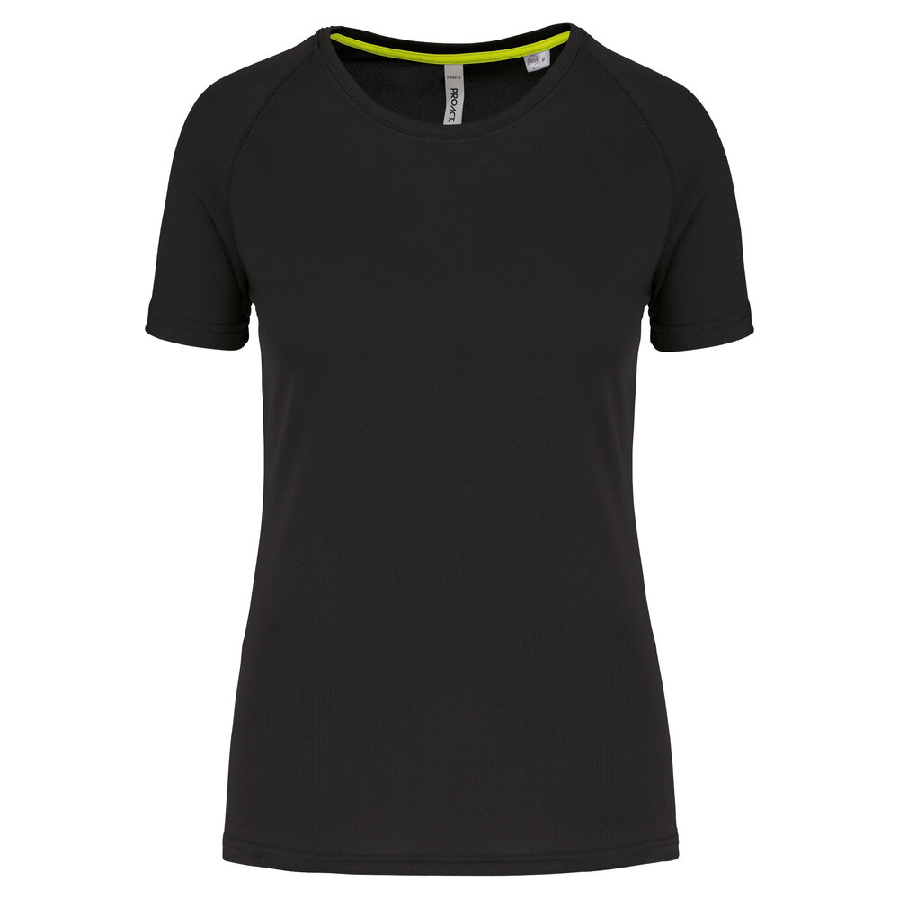Proact Gerecycled damessport-T-shirt met ronde hals-Zwart Proact Gerecycled damessport-T-shirt met ronde hals-Zwart