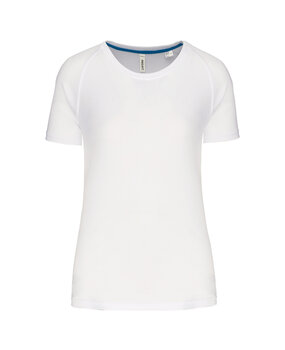 Proact Gerecycled damessport-T-shirt met ronde hals-Wit Proact Gerecycled damessport-T-shirt met ronde hals-Wit