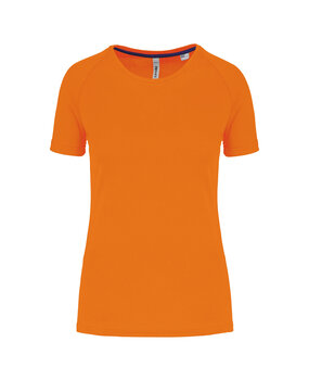 Proact Gerecycled damessport-T-shirt met ronde hals-Fluo oranje Proact Gerecycled damessport-T-shirt met ronde hals-Fluo oranje