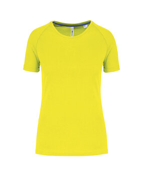 Proact Gerecycled damessport-T-shirt met ronde hals-Fluo geel Proact Gerecycled damessport-T-shirt met ronde hals-Fluo geel