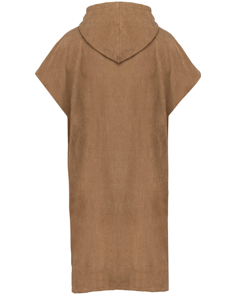 Proact Uniseks poncho met capuchon van badstof kleur Camel Proact Uniseks poncho met capuchon van badstof kleur Camel