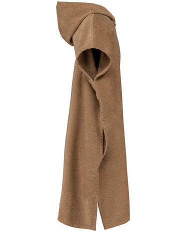 Proact Uniseks poncho met capuchon van badstof kleur Camel Proact Uniseks poncho met capuchon van badstof kleur Camel