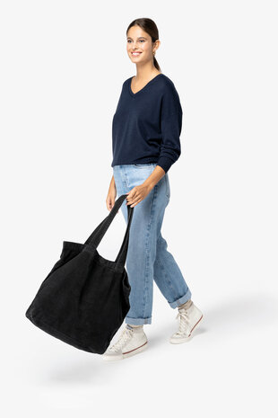 Native Spirit Big Shopper van Ribfluweel | Washed Black Native Spirit Big Shopper van Ribfluweel | Washed Black