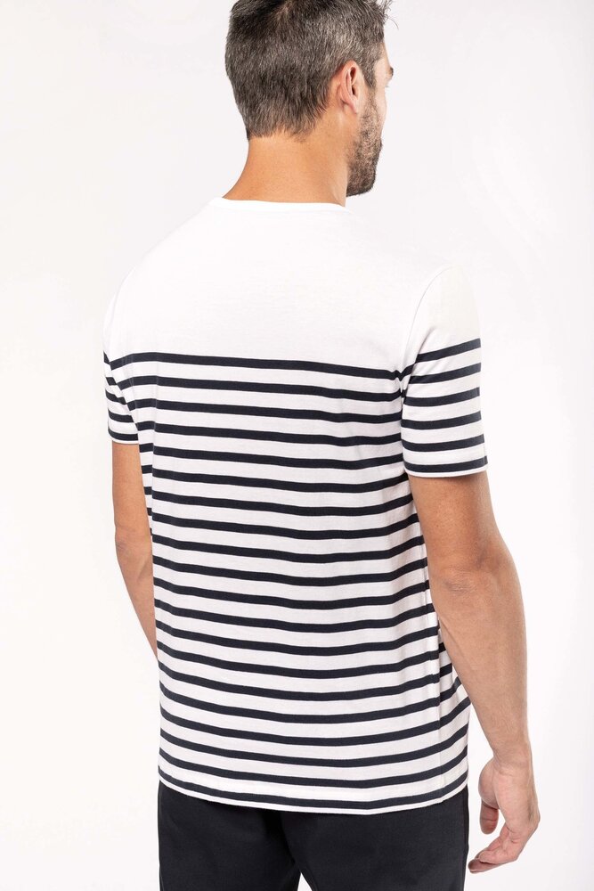 Kariban Eco-Friendly Marine-t-shirt HEREN Wit - Rood Kariban Eco-Friendly Marine-t-shirt HEREN Wit - Rood