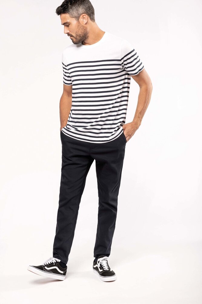 Kariban Eco-Friendly Marine-t-shirt HEREN Wit - Rood Kariban Eco-Friendly Marine-t-shirt HEREN Wit - Rood