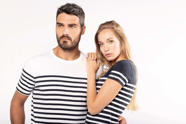 Kariban Eco-Friendly Marine-t-shirt HEREN Wit - Rood Kariban Eco-Friendly Marine-t-shirt HEREN Wit - Rood