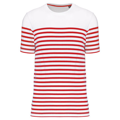 Kariban Eco-Friendly Marine-t-shirt HEREN Wit - Rood Kariban Eco-Friendly Marine-t-shirt HEREN Wit - Rood