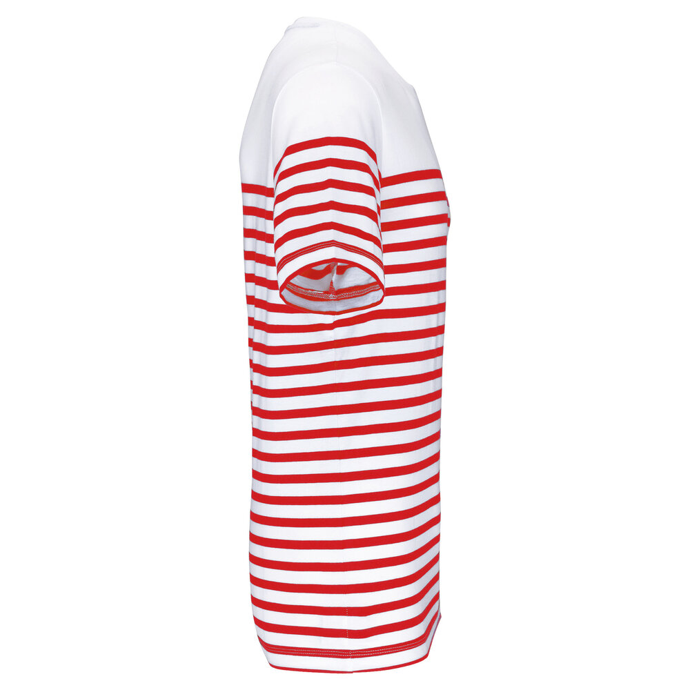 Kariban Eco-Friendly Marine-t-shirt HEREN Wit - Rood Kariban Eco-Friendly Marine-t-shirt HEREN Wit - Rood