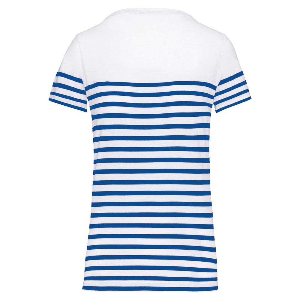 Kariban Eco-Friendly  Marine-t-shirt DAMES  Wit - Royalblue Kariban Eco-Friendly  Marine-t-shirt DAMES  Wit - Royalblue