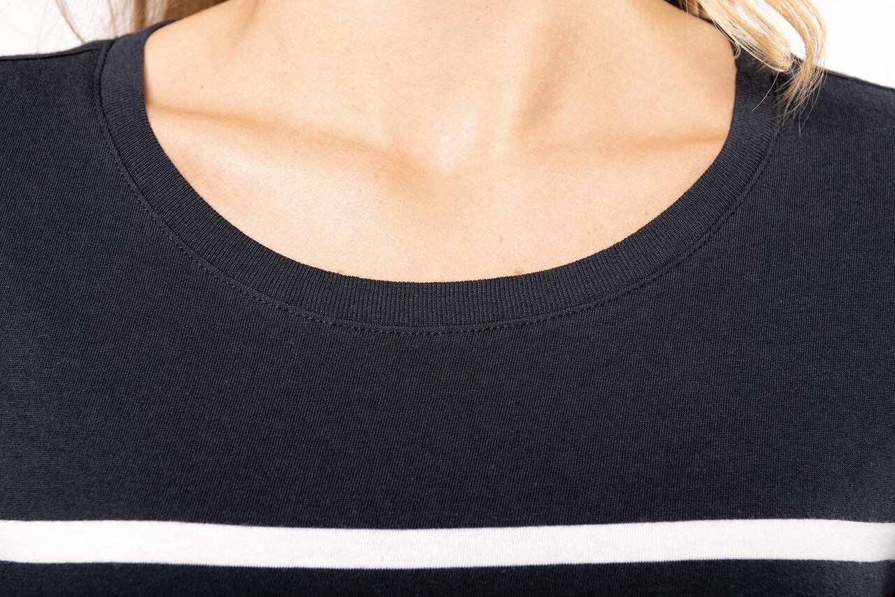 Kariban Eco-Friendly  Marine-t-shirt DAMES  Wit - Rood