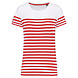 Kariban Eco-Friendly Marine-t-shirt DAMES Wit - Rood Kariban Eco-Friendly Marine-t-shirt DAMES Wit - Rood