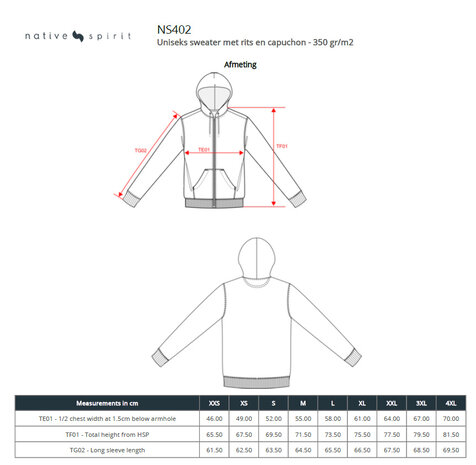 Native Spirit Native Spirit BIO Hoodie met rits│UNI│Zware kwaliteit│Ivory Native Spirit Native Spirit BIO Hoodie met rits│UNI│Zware kwaliteit│Ivory