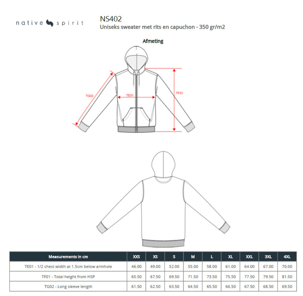 Native Spirit Native Spirit BIO Hoodie met rits│UNI│Zware kwaliteit│Peacock Green