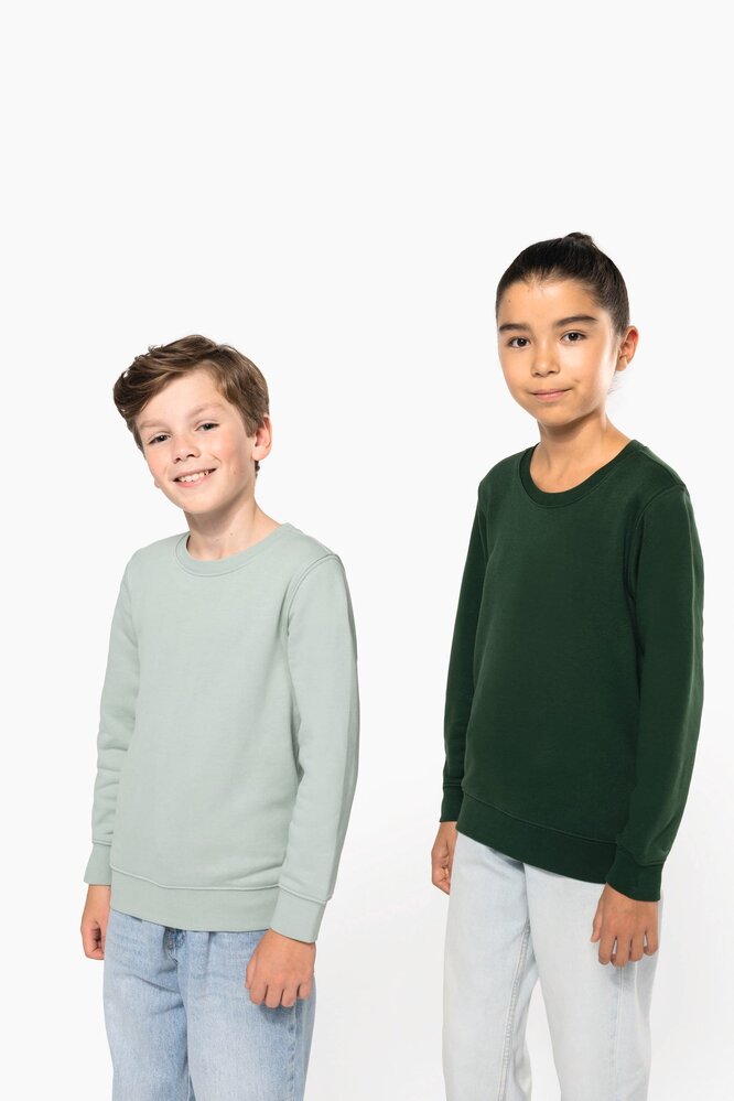 Kariban Eco-Friendly Crew Neck Sweater Kids-White