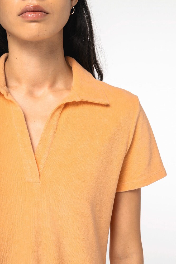 Native Spirit Native Spirit Eco badstof Polo│Dames│Apricot Native Spirit Native Spirit Eco badstof Polo│Dames│Apricot