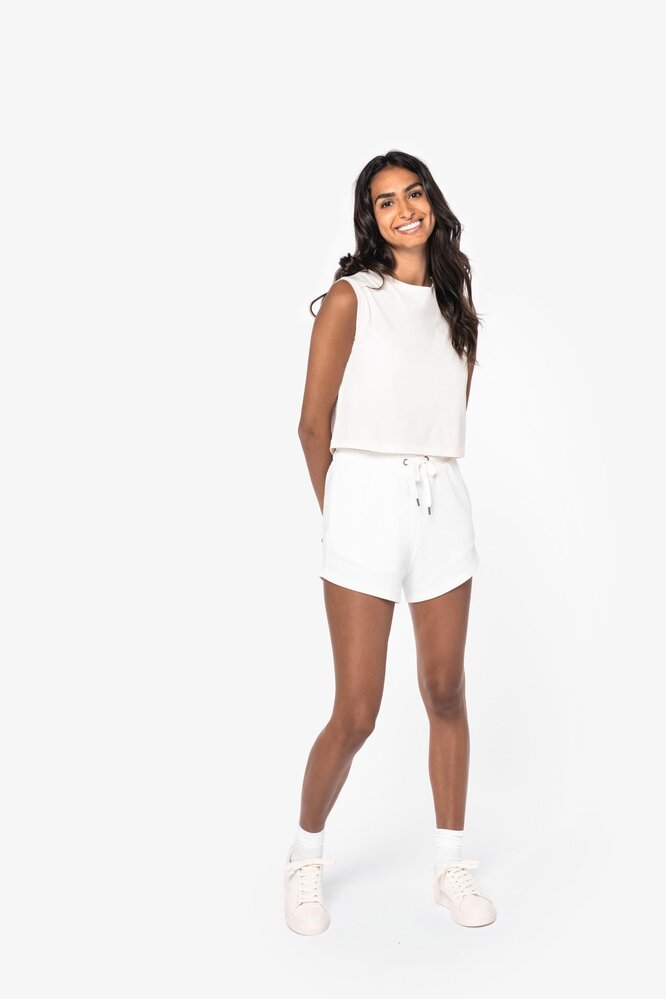 Native Spirit Eco-Friendly Dames Cropped T-shirt ronde hals | Washed Ivory