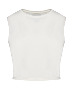 Native Spirit Eco-Friendly Dames Cropped T-shirt ronde hals | Washed Ivory