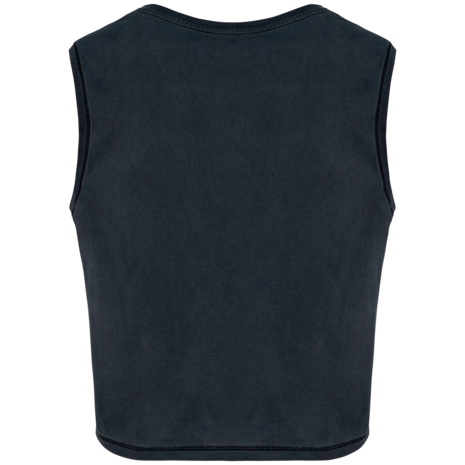 Native Spirit Eco-Friendly Dames Cropped T-shirt ronde hals | Washed coalgrey