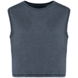 Native Spirit Eco-Friendly Dames Cropped T-shirt ronde hals | Washed Mineralgrey