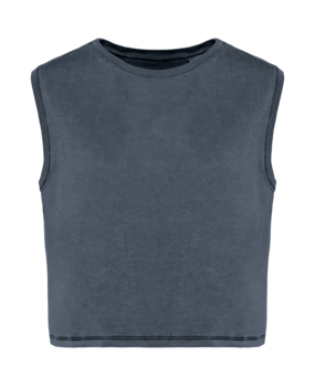 Native Spirit Eco-Friendly Dames Cropped T-shirt ronde hals | Washed Mineralgrey