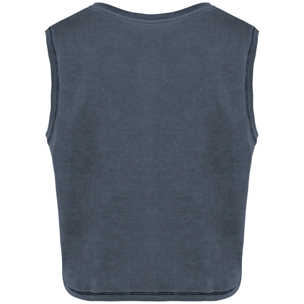 Native Spirit Eco-Friendly Dames Cropped T-shirt ronde hals | Washed Mineralgrey