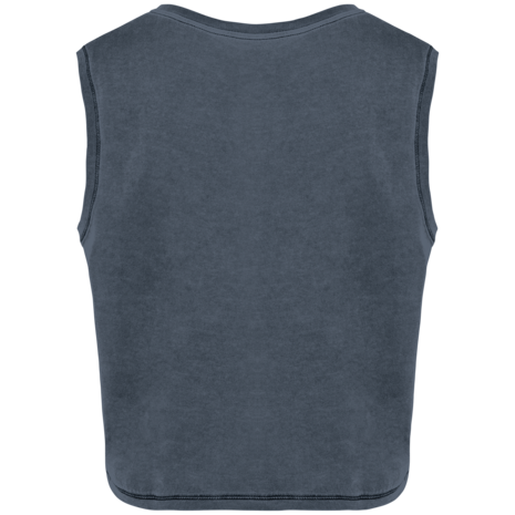 Native Spirit Eco-Friendly Dames Cropped T-shirt ronde hals | Washed Mineralgrey