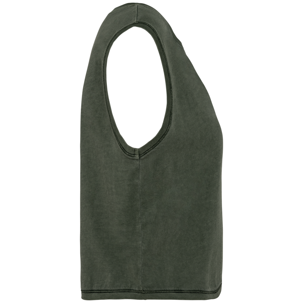 Native Spirit Eco-Friendly Dames Cropped T-shirt ronde hals | Washed Organic Khaki