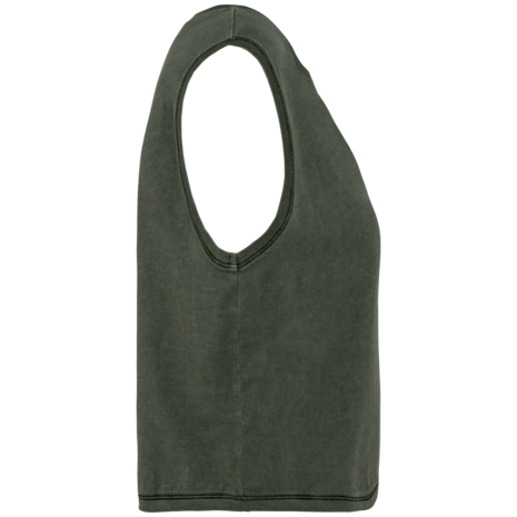 Native Spirit Eco-Friendly Dames Cropped T-shirt ronde hals | Washed Organic Khaki