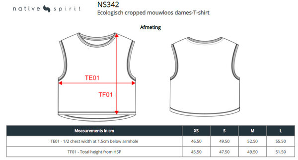 Native Spirit Eco-Friendly Dames Cropped T-shirt ronde hals | Washed Paprika