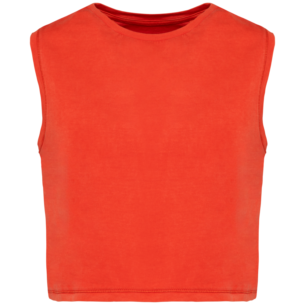 Native Spirit Eco-Friendly Dames Cropped T-shirt ronde hals | Washed Paprika