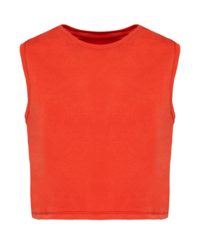 Native Spirit Eco-Friendly Dames Cropped T-shirt ronde hals | Washed Paprika