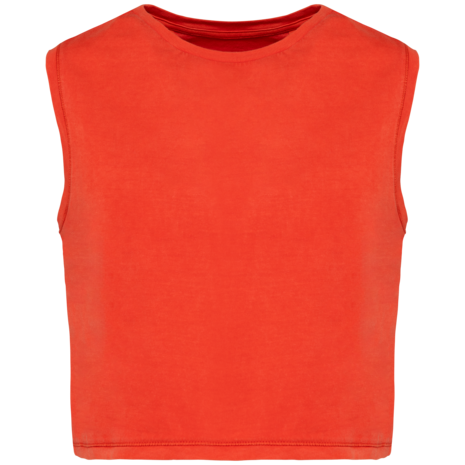 Native Spirit Eco-Friendly Dames Cropped T-shirt ronde hals | Washed Paprika
