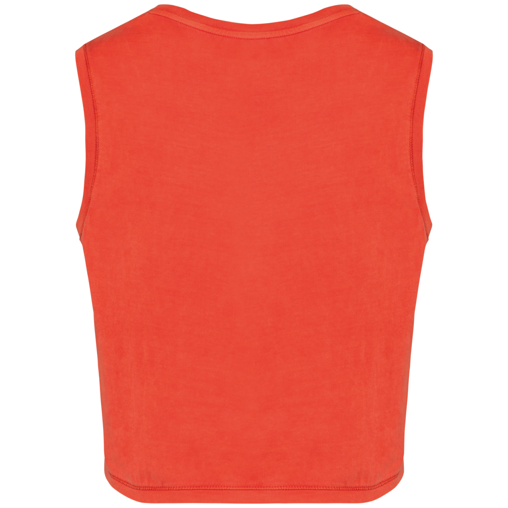 Native Spirit Eco-Friendly Dames Cropped T-shirt ronde hals | Washed Paprika