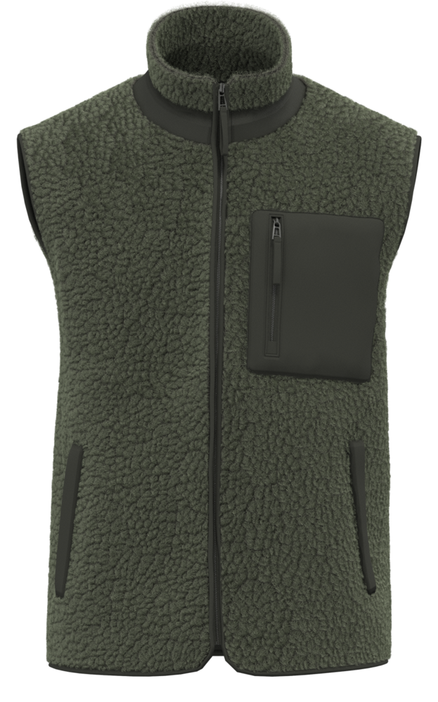 Native Spirit Ecologische uniseks bodywarmer van sherpa | Forest Khaki